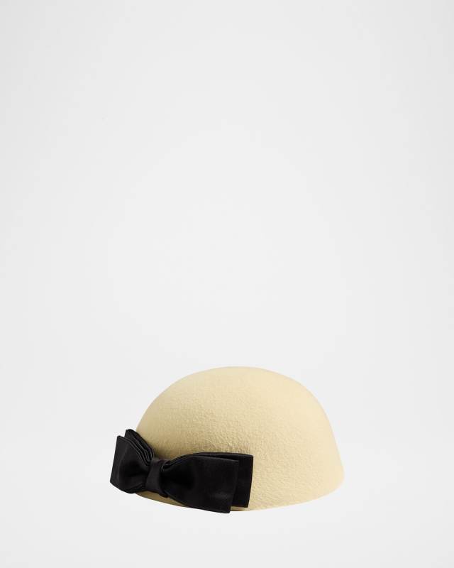 Dyed Rabbit Hair Bow Beret